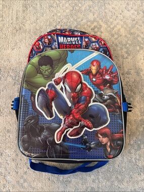 Marvel Kids Backpack Interior with Blue and Red Superhero Panel